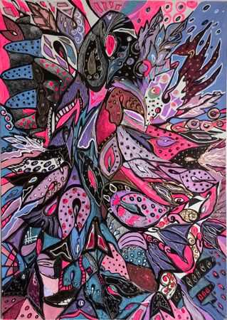 Ирина Шумская (Авторская графика - 
                  50 x 70 см) Танец скрытых желаний