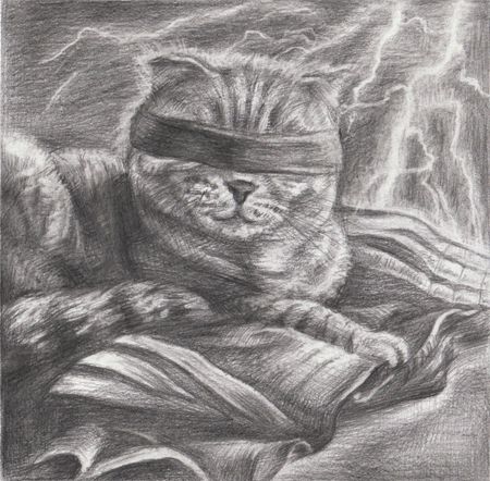 Алиса Деточкина (Авторская графика - 
                  21.5 x 21 см) Крутой котик