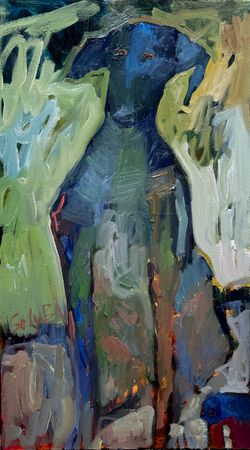 Анна Голубь (Картина, живопись - 
                  40 x 70 см) Черная собака