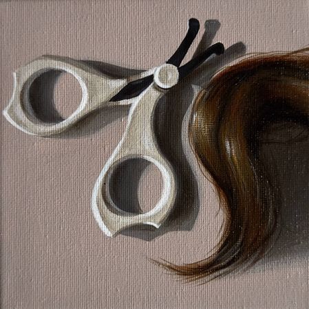 Татьяна Вафина (Картина, живопись - 
                  15 x 15 см) Челка