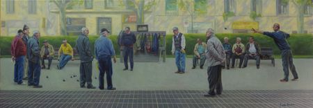 Саша Соколова (Картина, живопись - 
                  150 x 50 см) Petanque