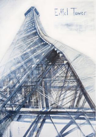 Екатерина Лутохина (Авторская графика - 
                  56 x 80 см) Эйфелева башня. Париж