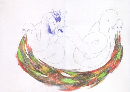 Оля Душкина (Авторская графика - 
                  42 x 29.7 см) Борьба с трудностями