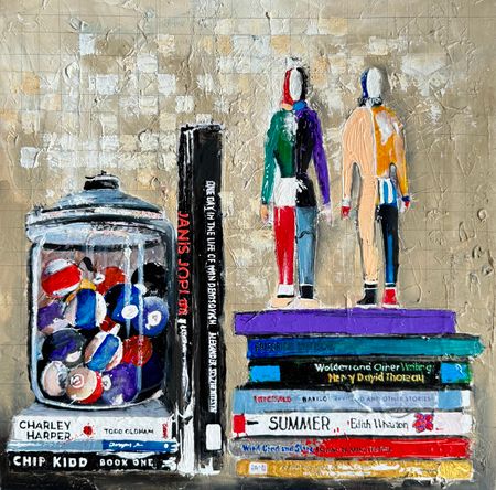 Наталья Венева (Картина, живопись - 
                  40 x 40 см) Натюрморт с книгами 4