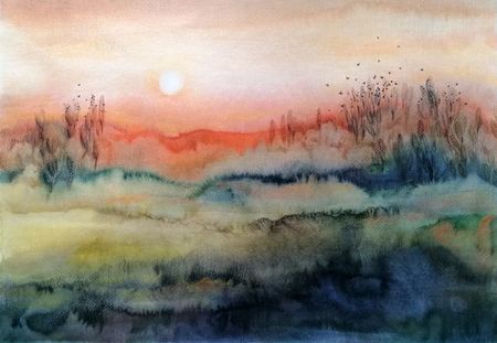 Юлия Куртова (Авторская графика - 
                  59 x 41 см) Стайка