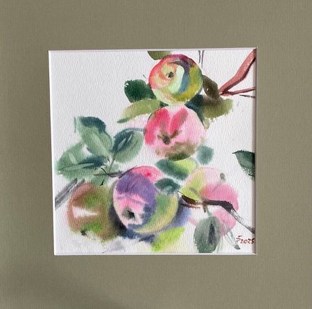 Регина Буглеева (Авторская графика - 
                  27 x 28 см) Яблочки наливные