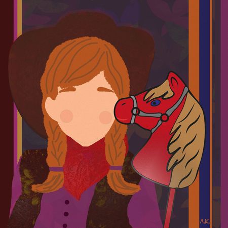 Лариса Корж (Графика цифровая (принты) - 
                  35 x 35 см) Коняшка