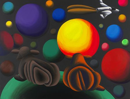 Олег Хвостов (Картина, живопись - 
                  200 x 150 см) Космические коровы