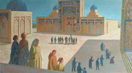 Екатерина Маланьина (Картина, живопись - 
                  120 x 65 см) В гостях