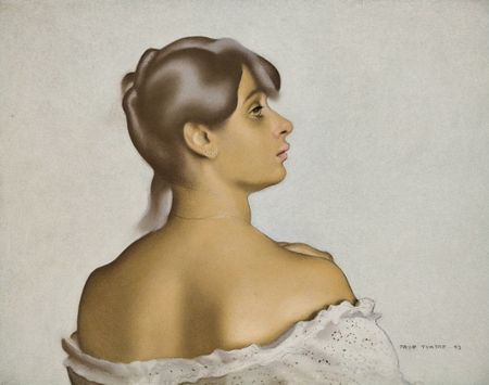 Рауф Туктар (Авторская графика - 
                  63 x 49 см) Портрет девушки