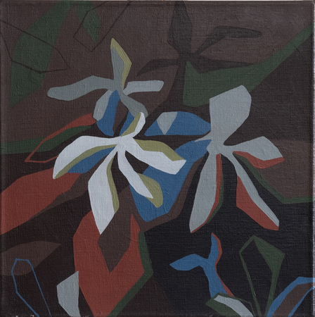 Рена Аверина (Картина, живопись - 
                  30 x 30 см) Триптих "Шеффлера" (Левая часть)