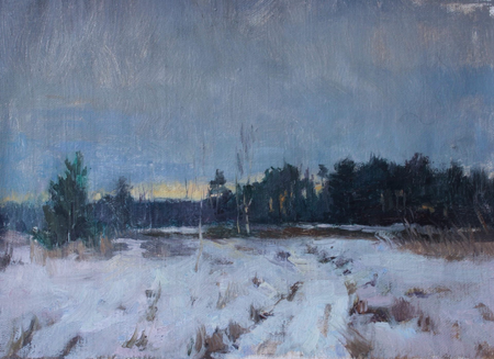 Алина Коршункова (Картина, живопись - 
                  35 x 25 см) Первый снег