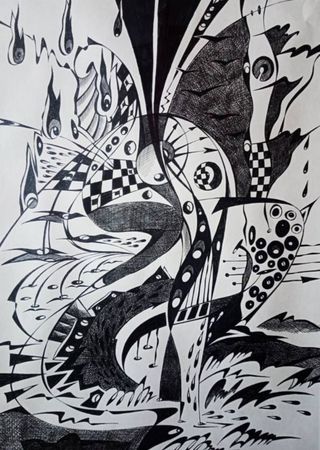 Ирина Шумская (Авторская графика - 
                  50 x 70 см) По мотивам Дали