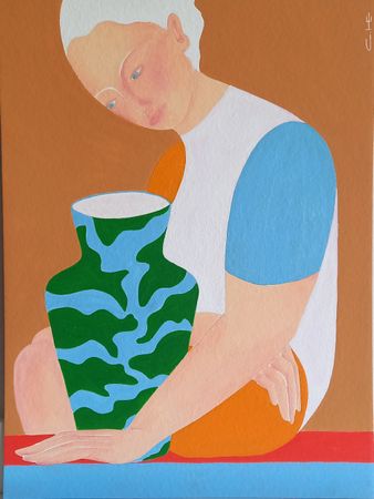 Саша Катинаускиене (Картина, живопись - 
                  30 x 40 см) Девушка с кувшином