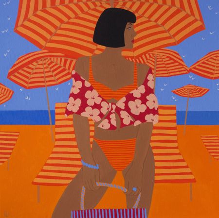 Екатерина Щепина (Картина, живопись - 
                  65 x 65 см) Пляж Мандарин