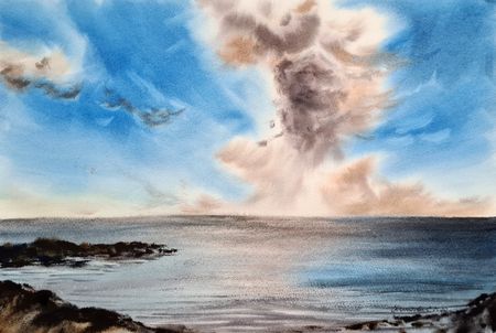 Светлана Юматова (Авторская графика - 
                  55 x 37 см) Сияние неба