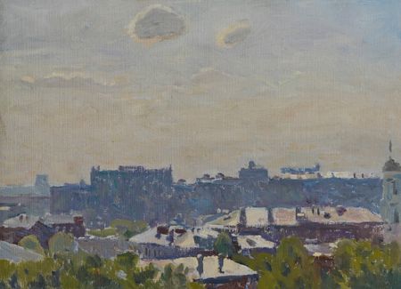 Николай Водолазский (Картина, живопись - 
                  35 x 25 см) Весеннее небо Москвы