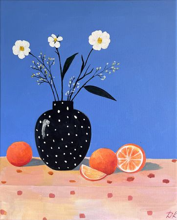 Даниелла Климашевская (Картина, живопись - 
                  40 x 50 см) Черная ваза