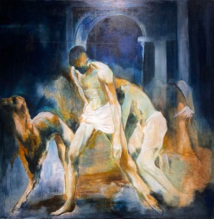 Лена Троянская (Картина, живопись - 
                  120 x 120 см) Практика равновесия