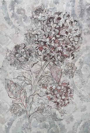 Ульяна Затона (Авторская графика - 
                  64.5 x 92 см) Гортензия