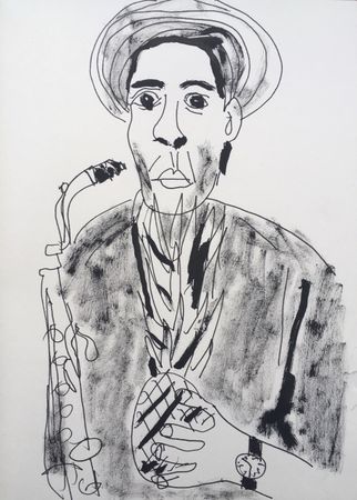 Антон Яковлев (Авторская графика - 
                  21 x 29 см) Jazz portrait #16
