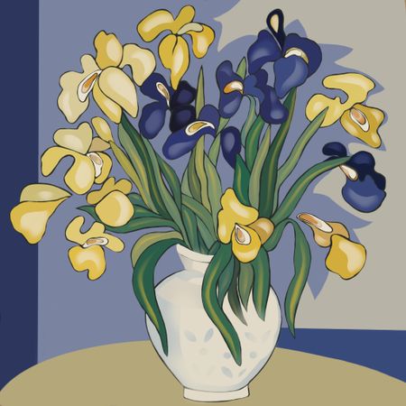 Нина Цориева (Картина, живопись - 
                  70 x 70 см) Натюрморт с цветами