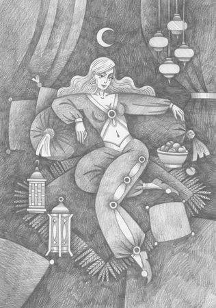 Витана Маковская (Авторская графика - 
                  21 x 29.7 см) Шахерезада