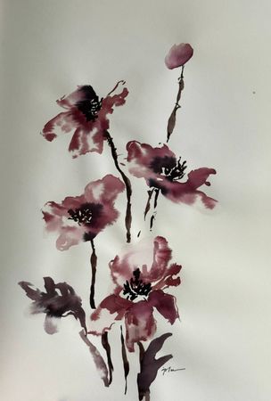 Виктория Зарецкая (embrassé par la muse) (Авторская графика - 
                  21 x 29.7 см) Маки