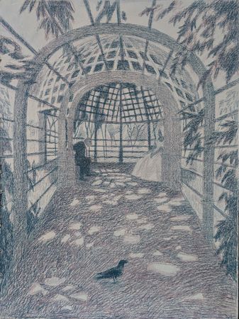Анастасия Мотина (Картина, живопись - 
                  30 x 40 см) В клетке