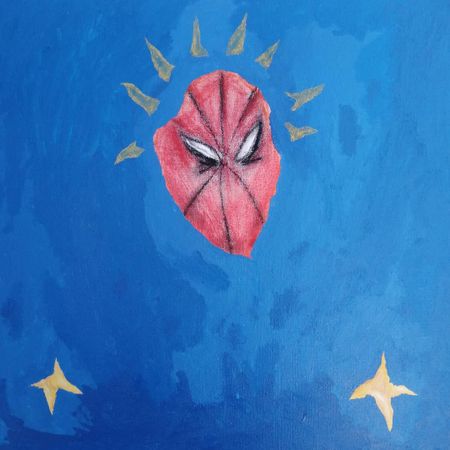 Zean Zack (Картина, живопись - 
                  45 x 45 см) Человека паука мучает бессоница