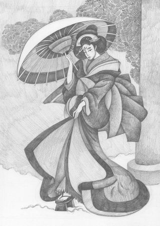 Витана Маковская (Авторская графика - 
                  21 x 29.7 см) Гейша