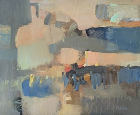 Ольга Кожевникова (Картина, живопись - 
                  60 x 50 см) Серо-розовое