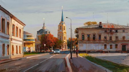 Алексей Шалаев (Картина, живопись - 
                  70 x 40 см) За старым домом. Токмаков пер.