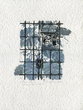 Ольга Безлепкина (Графика печатная - 
                  30 x 40 см) Теплица №3. Состояние мятный