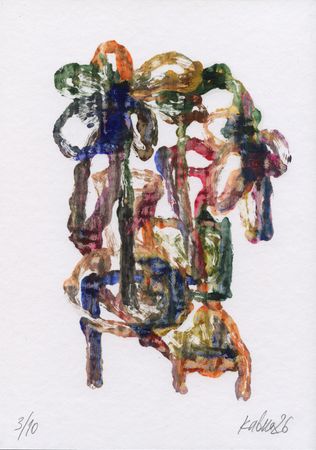 Дмитрий Кавка (Графика печатная - 
                  21 x 29.7 см) Цветочный натюрморт с обратной перспективой (№3/10)
