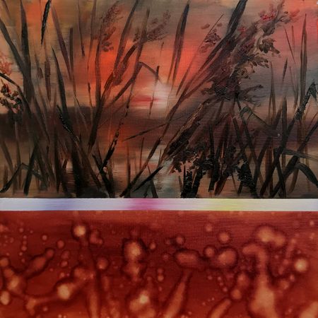 Денис Шевчук (Картина, живопись - 
                  40 x 40 см) Оранжевый закат 2