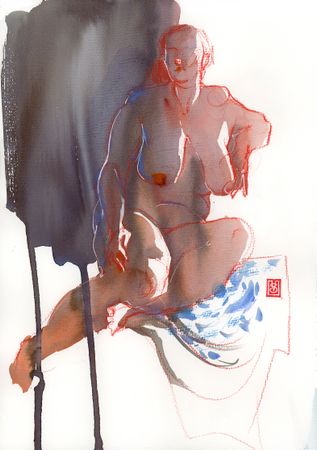 Виктория Севастьянова (Авторская графика - 
                  28 x 38 см) Ню