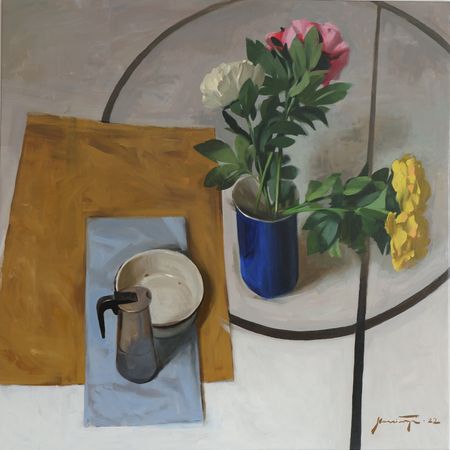 Никита Максимчук (Картина, живопись - 
                  100 x 100 см) Пионы