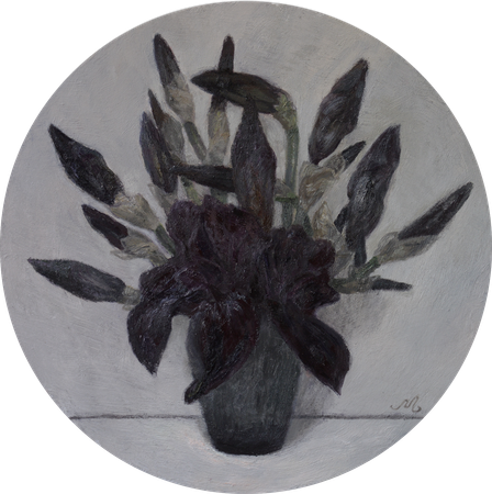 Ольга Менжилий (Картина, живопись - 
                  40 x 40 см) Черные ирисы