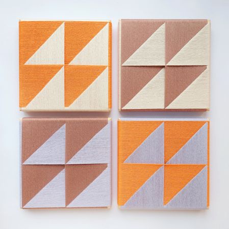 Надежда Денисова (Объект - 
                  30 x 30 см) Сет из четырех декоративных текстильных панно