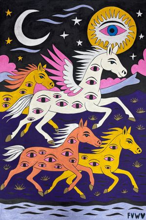 Виолетта Киселева (Картина, живопись - 
                  80 x 120 см) Пегас