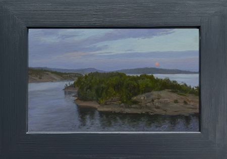 Михаил Псюрников (Картина, живопись - 
                  25 x 15 см) Восход луны