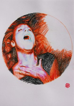 Алан Хатагты (Авторская графика - 
                  30 x 42 см) Аллегорическое тондо