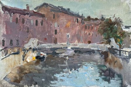 Илья Хахарев (Картина, живопись - 
                  30 x 20 см) Львиный мост
