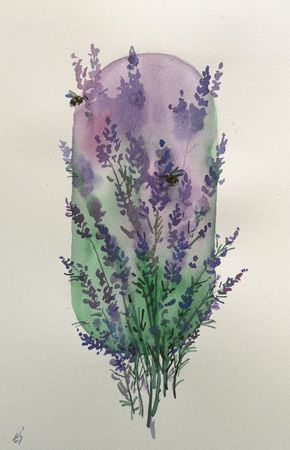 Елена Санина (Авторская графика - 
                  18 x 28 см) Лаванда