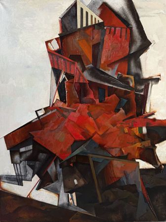 OQ6ANA (Картина, живопись - 
                  60 x 80 см) Нагрузка красного