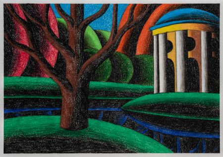 Олег Хвостов (Авторская графика - 
                  60 x 42 см) Пейзаж