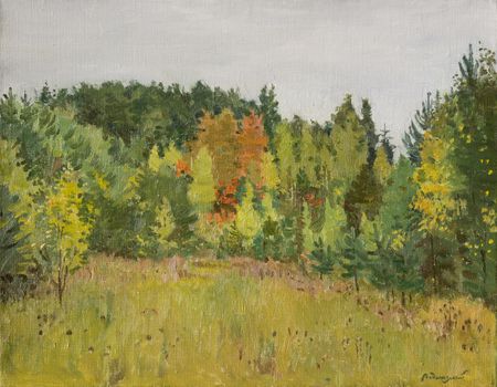 Николай Водолазский (Картина, живопись - 
                  45 x 35 см) Ранняя осень в лесу