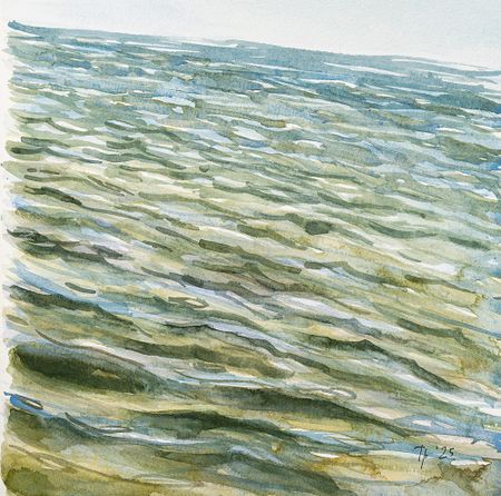 Юлия Третьякова (Авторская графика - 
                  25 x 25 см) Размышление о воде