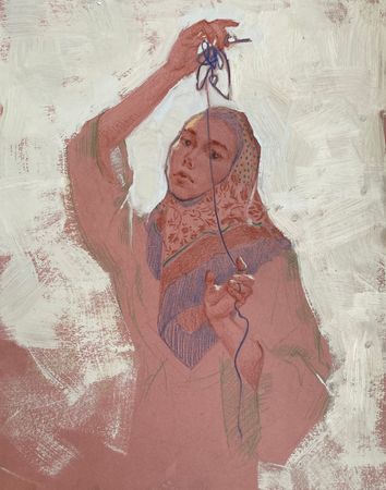 Алина Буглеева (Авторская графика - 
                  20 x 25 см) Weaving dreams